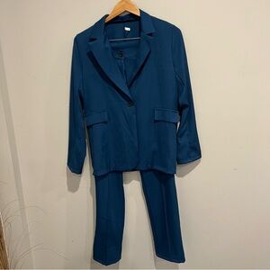 unbranded womans suit size M royal blue classic tailored Y2K business casual